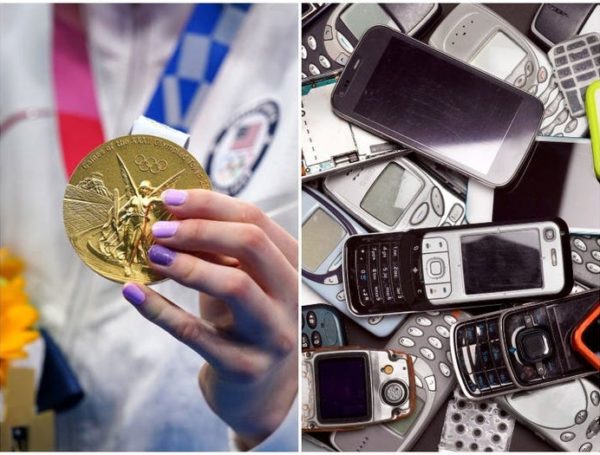 Las medallas olímpicas de Tokio se hicieron con 78,985 toneladas de dispositivos electrónicos reciclados, incluidos teléfonos celulares.